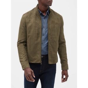 Banana Repulic Vegan Suede Jacket Olive medium